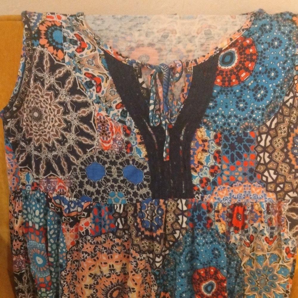 Colorful Mandala Print Sleeveless Top